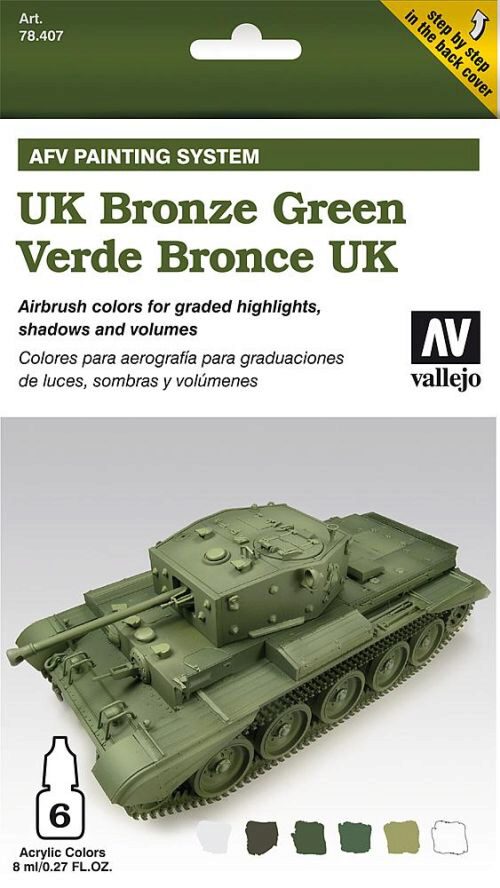 Vallejo 78407 Farb-Set, UK Bronzegrün, 6 x 8 ml