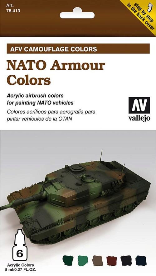 Vallejo 78413 Farb-Set, NATO Tarnung, 6 x 8 ml