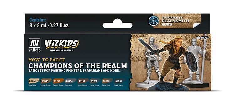 Vallejo 80250 Farb-Set, WizKids Champions of the Realm, 8 x 8 ml
