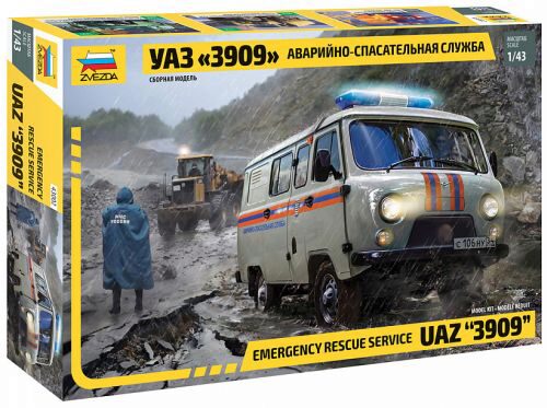ZVEZDA 43002 1/43 UAZ "3909" Emergency Rescue Car