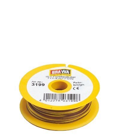 Brawa 3199 Flachband-Litze 0,14 mm², 10 m, braun/gelb