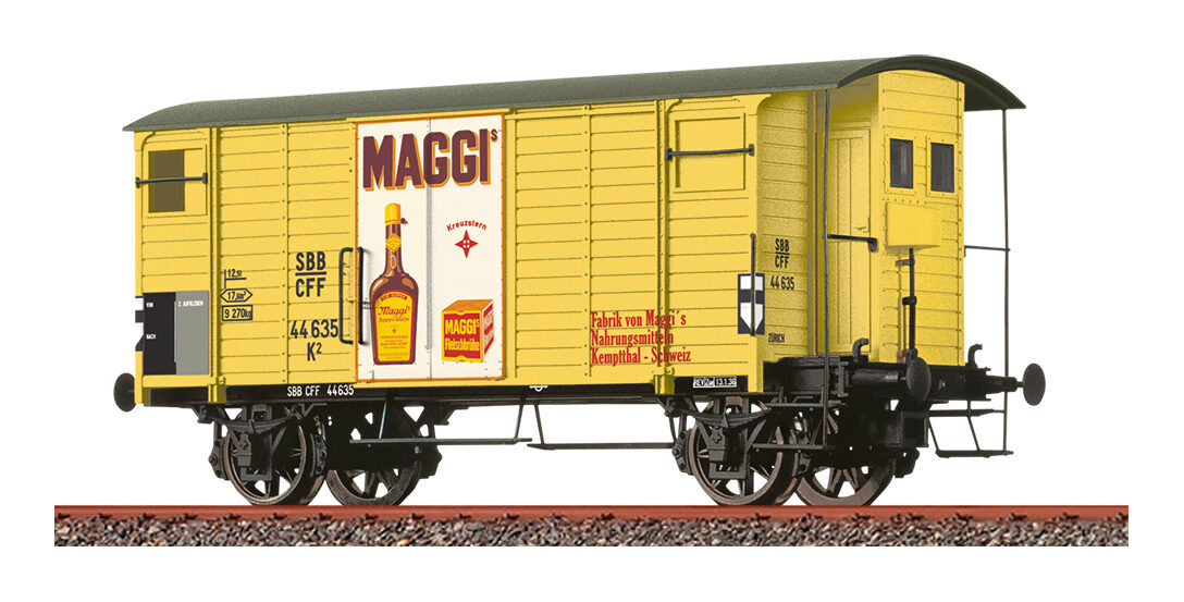 Brawa 47895 SBB H0 Gedeckter Güterwagen K2 Epoche III, Maggi