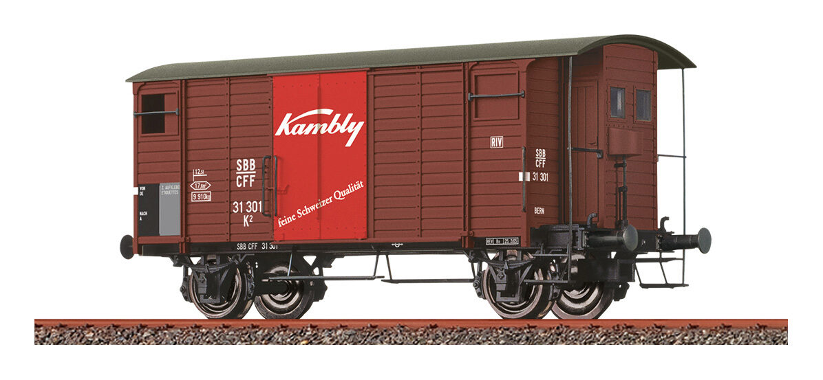 Brawa 47896AC SBB ged. Güterwagen K2  Kambly AC Achsen