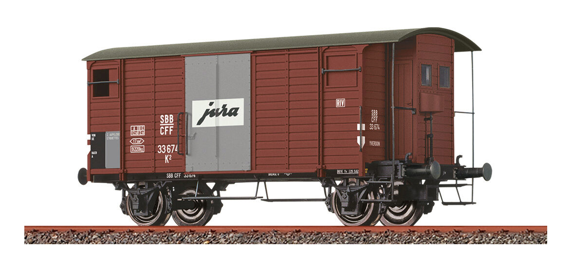 Brawa 47898AC SBB ged. Güterwagen K2 Jura AC Achsen