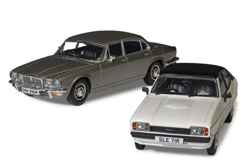 Corgi CC91992 Screen Stars - Ford Capri Mk2 2.0S Diamond White  Jaguar XJ6 Series 2 Silver