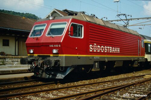 ESU 31661 SOB E-Lok Re 4/4 IV 446 448  rot mit Wortmarke  Ep.V  DCS/ACS