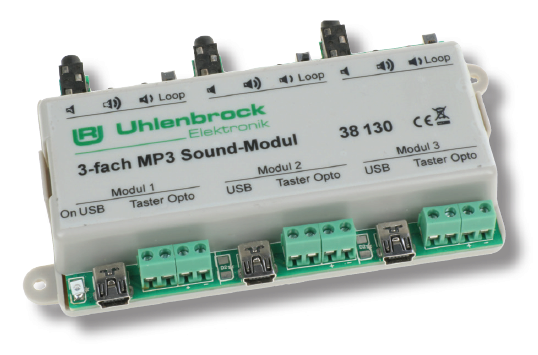 Uhlenbrock 38130 3-fach MP3 Sound-Modul