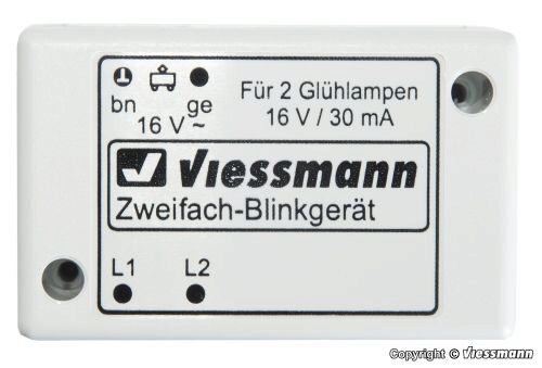 Viessmann 5028 H0 Zweifach-Blinkelektronik mit gelben Glühlampen
