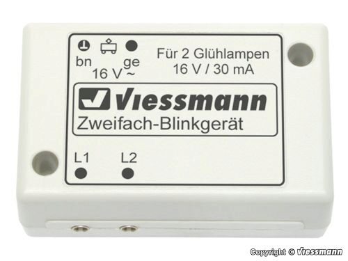 Viessmann 5037 N Zweifach-Blinkelektronik mit blauen Glühlampen
