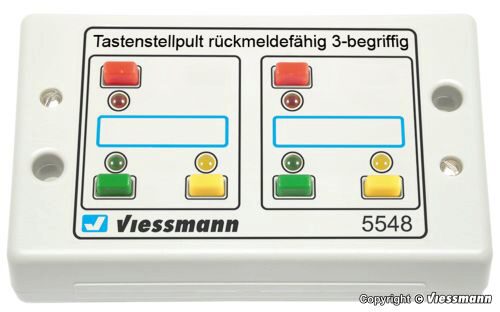 Viessmann 5548 Tasten-Stellpult, rückmeldefähig, 3-begriffig
