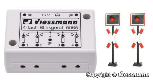 Viessmann 5801 N Andreaskreuze, 2 Stück mit Blinkelektronik
