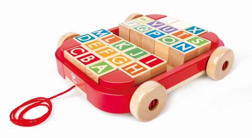 HAPE E0487 Pull-along Cart with Stacking Blocks