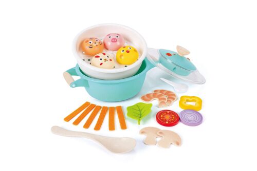 HAPE E3202 Kleiner Küchenchef Dampfgarer-Kochset Bunte Mochis