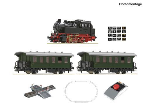 Roco 5100001 Analog Start Set: Dampflokomotive BR 80 mit Personenzug