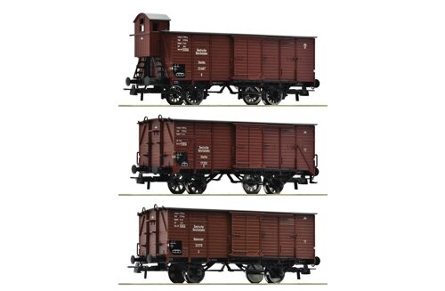 Roco 6600037 3er Set ged.Güterwag. DRG     