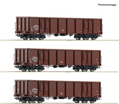 Roco 6600103 3-tlg. Set: Offene Güterwagen, DR