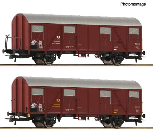 Roco 6600248 2er Set gedeckte Güterwagen Post