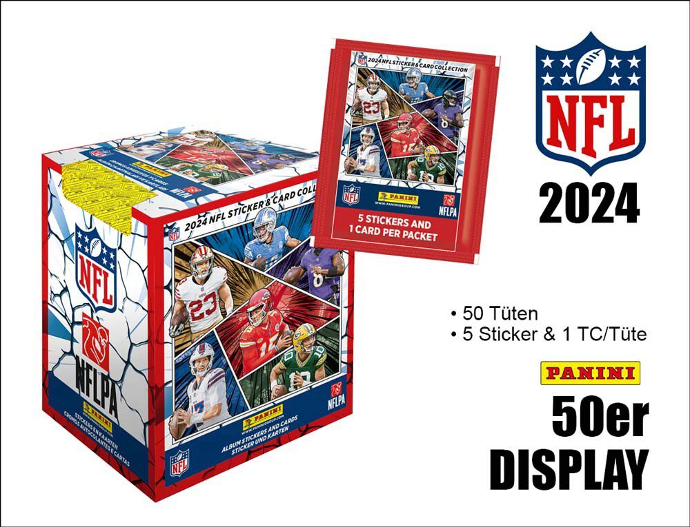 PANINI 1.95.727 2024 NFL Sticker & Card Collection Display (50 ct.
