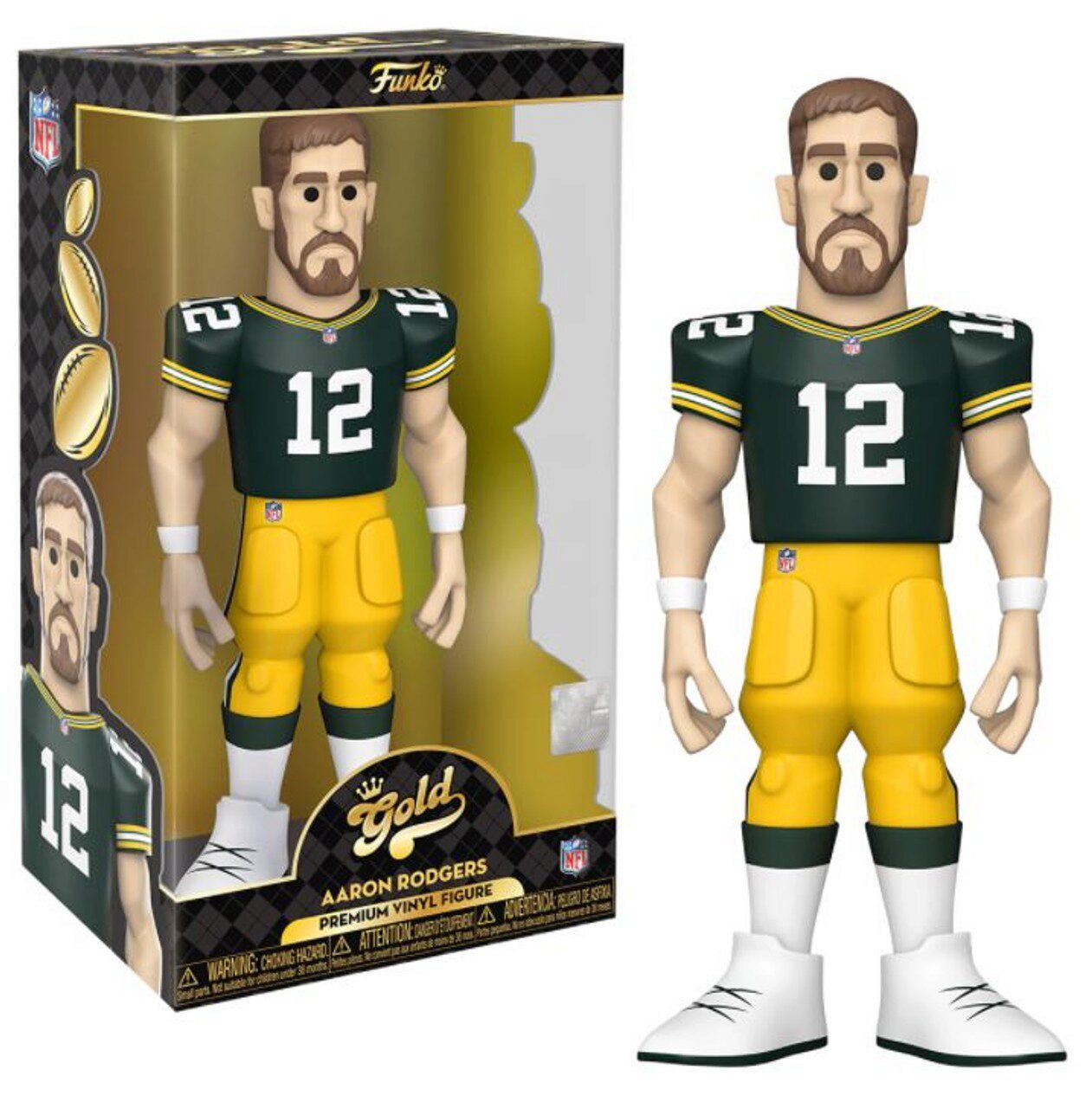 Funko 7.95.383 NFL - Aaron Rodgers Gold Vinyl Fig. (2 ct.) 30 cm