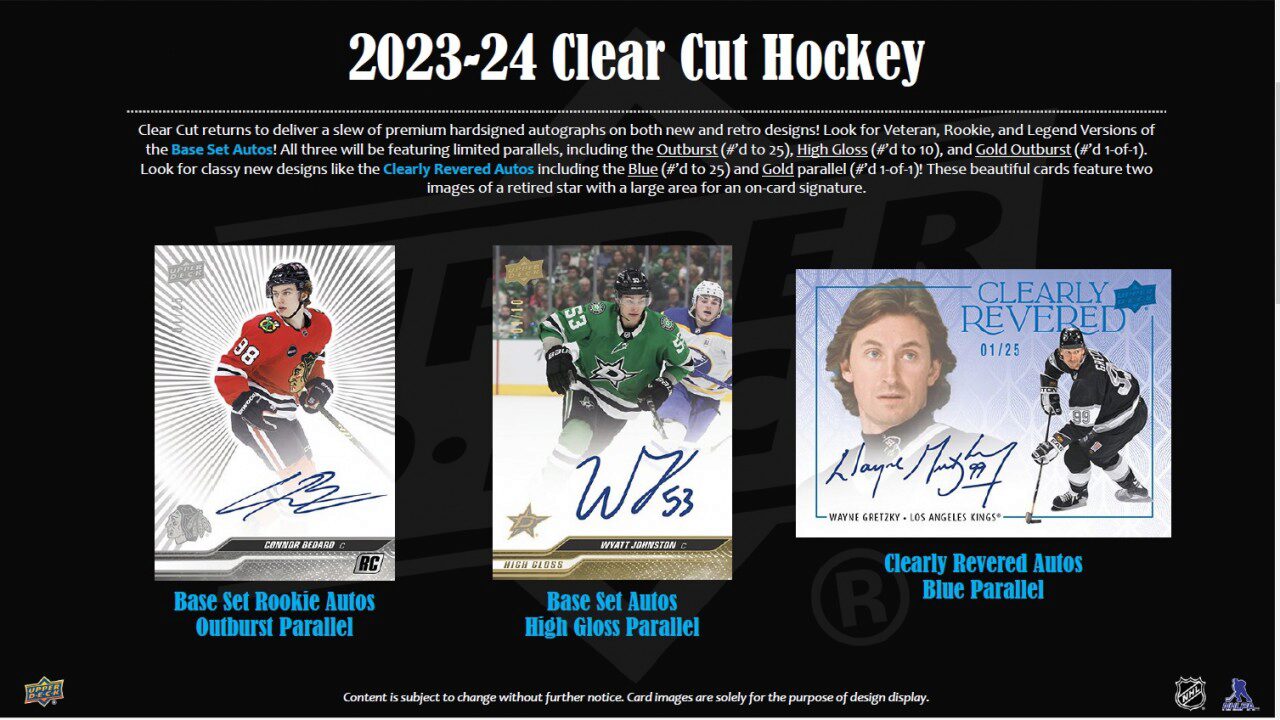 The Upper Deck Company 4.96.087 2023-24 NHL Clear Cut