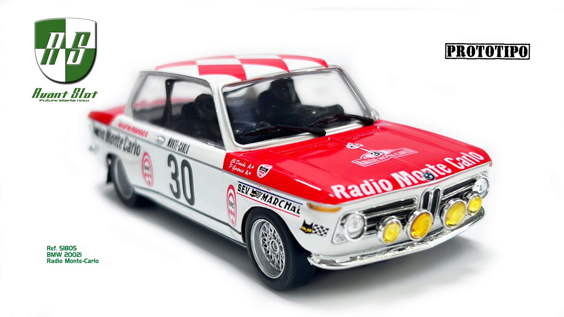 AVANT SLOT 51805 BMW 2002ti - n.30 RMC - C.Dorche, P.Gertosio - Rally Montecarlo 1975