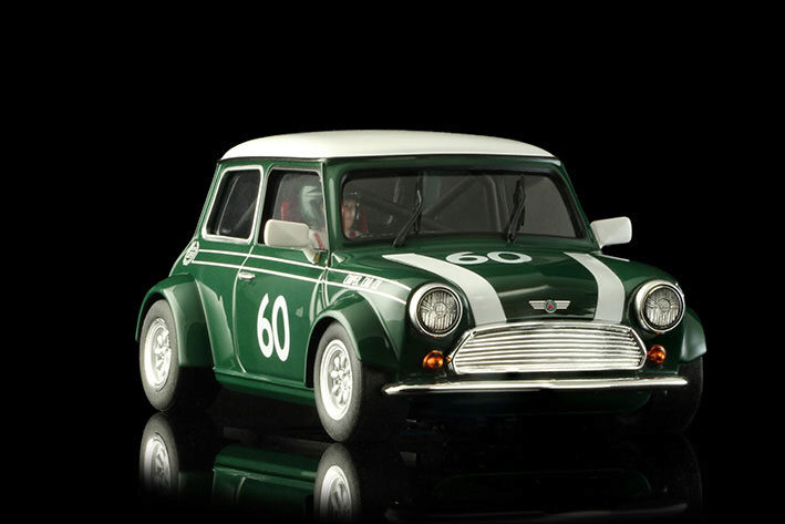 BRM MODEL CARS BRM098 MINI COOPER - BRITISH GREEN #60 - assembled with aluminum chassis - CAMBER system