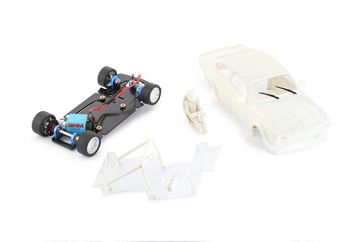 BRM MODEL CARS BRM101A OPEL KADETT GT/E - FULL WHITE KIT - BODY TYPE A (FRONT LONG WING) - preassembled aluminum chassis front CAMBER system