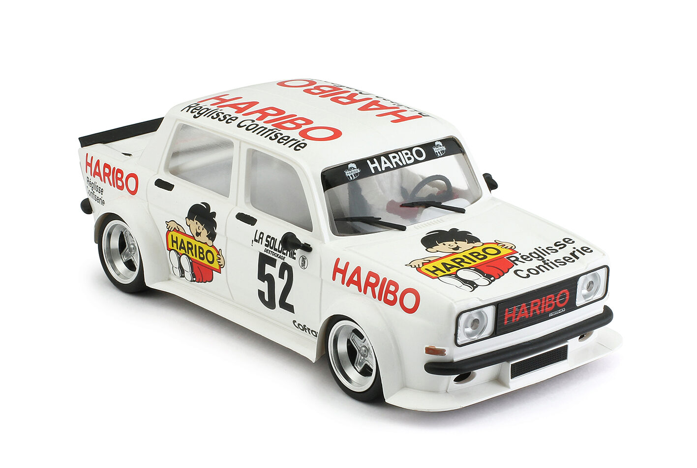 BRM MODEL CARS BRM125 SIMCA RALLYE 3 - Haribo White n.52 1978 - assembled aluminum chassis CAMBER system