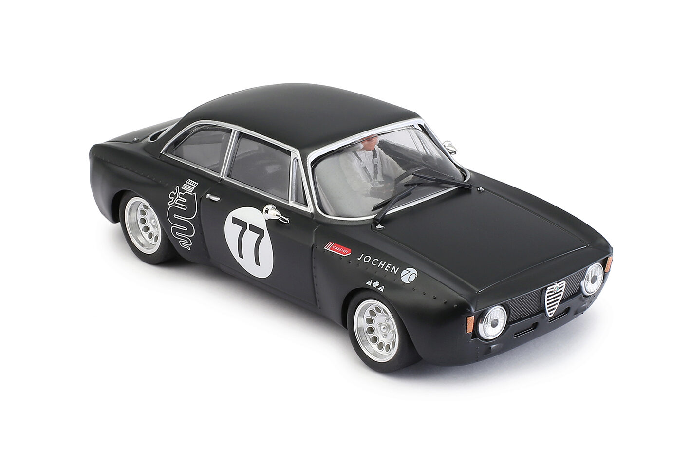 BRM MODEL CARS BRM141 ALFA GTA - BLACK EDITION JOCHEN 70 - RESTYLE HILL CLIMB RACING 1971 - assembled with aluminum chassis ? front CAMBER system