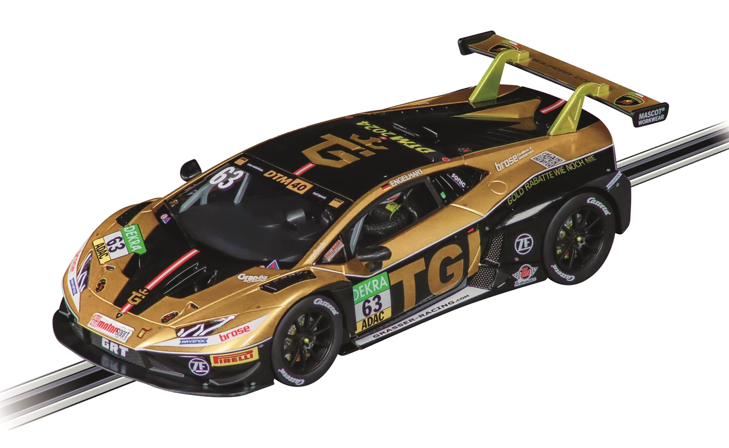 Carrera 23986 D124 Lamborghini Huracan GT3 Evo2, No.63, GRT Grasser Racing