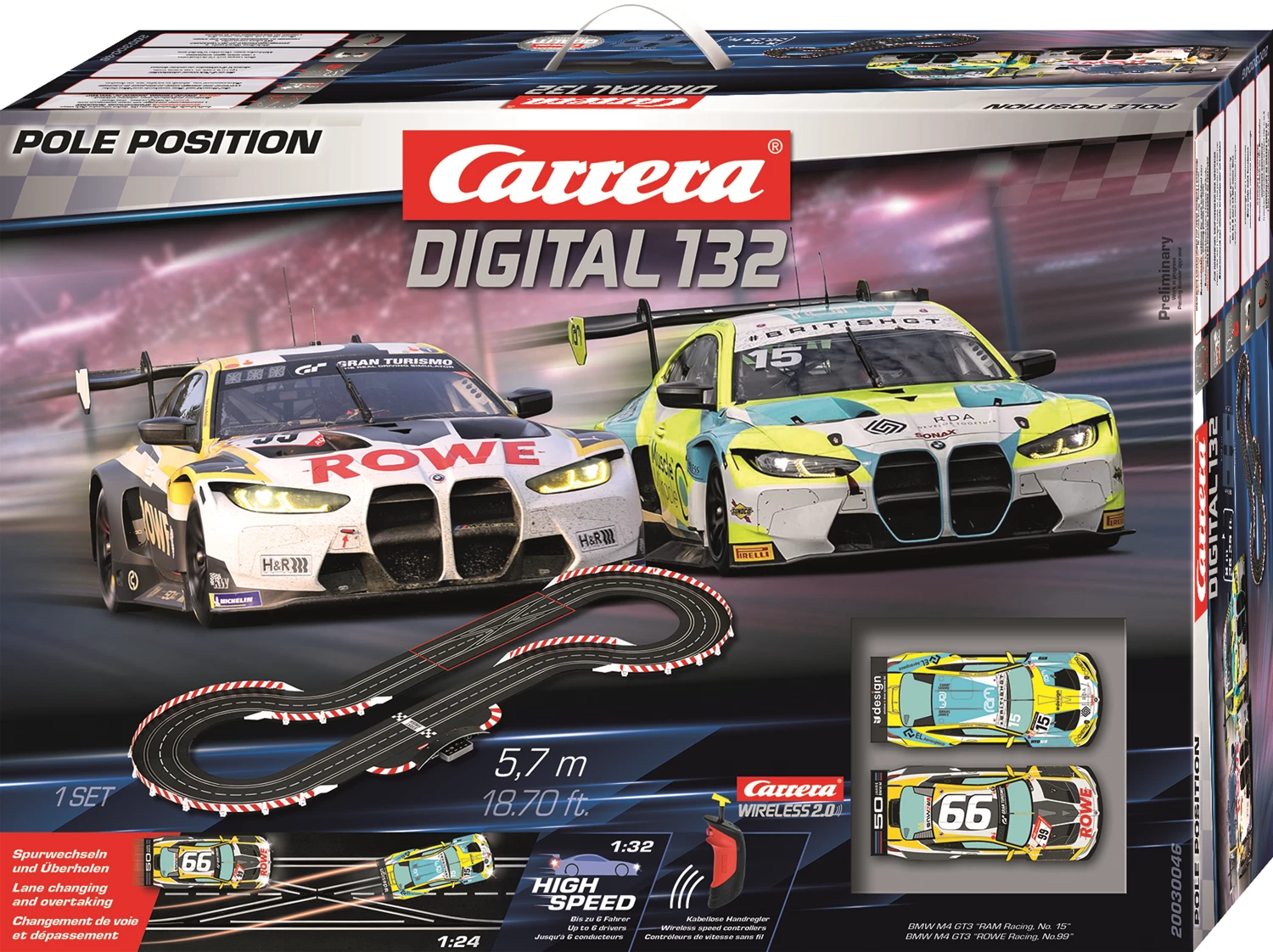 Carrera 30046 Digital 132 Startset  Pole Position / 5.7 m mit Wireless 2.0
