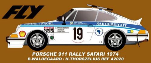 FLY CAR MODELS A2020 Porsche 911 - Rally Safari 1974 - B.Waldegaard, H.Thorszelius