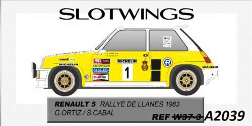 FLY CAR MODELS A2039 Renault 5 turbo - Rally Villa de Llanes 1983 WINNER - G.Ortiz, M.J.Cabal (ex W037-03)
