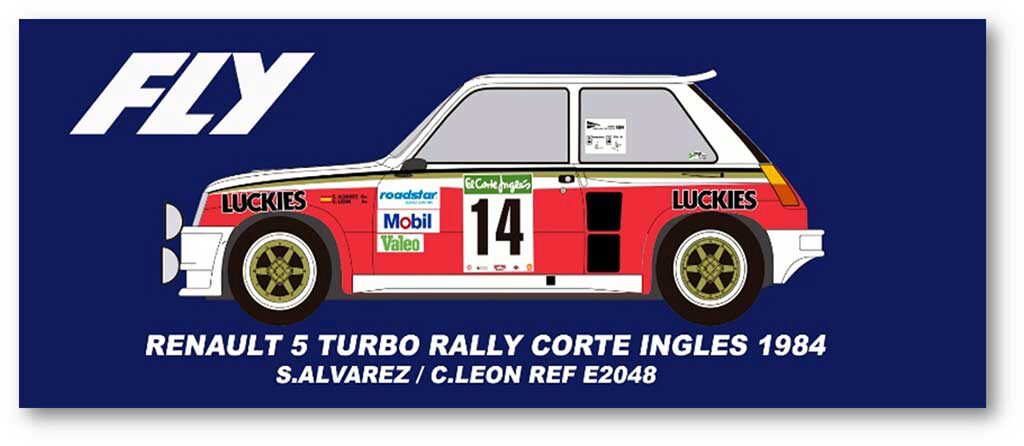 FLY CAR MODELS E2048 Renault 5 turbo - Rally El Corte Ingles 1984 - S.Alvarez, C.Leon