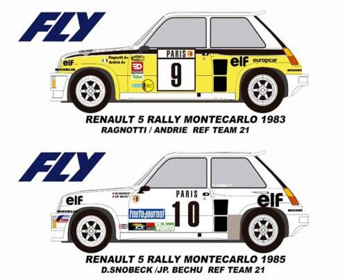 FLY CAR MODELS TEAM21 Renault 5 Turbo Twin Pack - Rally Montecarlo 1983