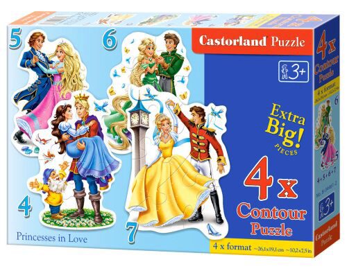 Castorland B-04461-2 Princesses in Love,Puzzle 4+5+6+7 Teile