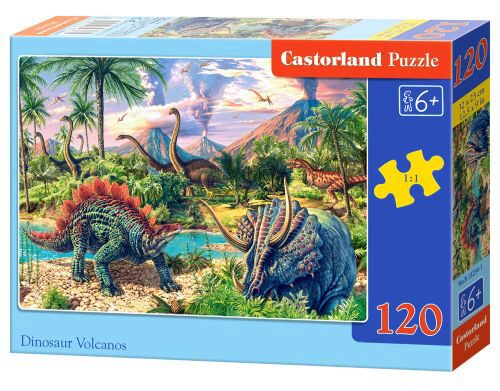 Castorland B-13234-1 Dinosaur Volcanos, Puzzle 120 Teile