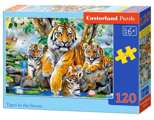 Castorland B-13517-1 Tigers by the Stream, Puzzle 120 Teile
