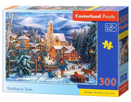 Castorland B-030194 Sledding in Town, Puzzle 300 Teile