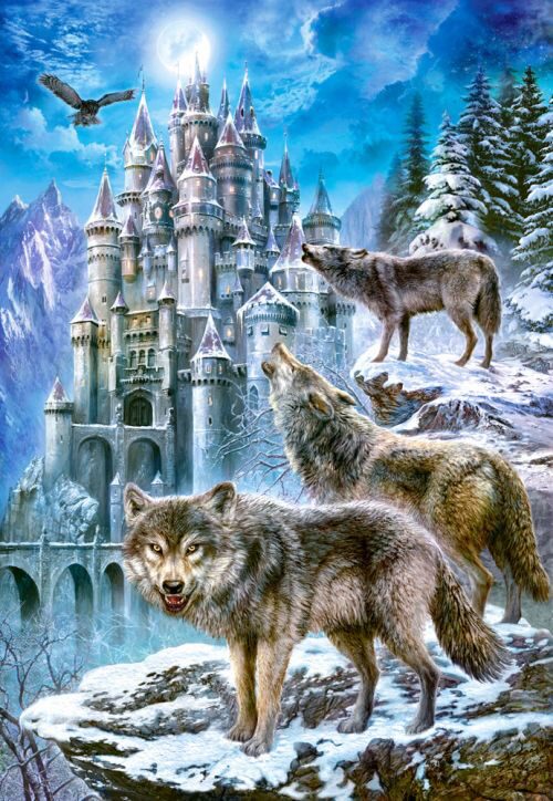 Castorland C-151141-2 Wolves and Castle,Puzzle 1500 Teile