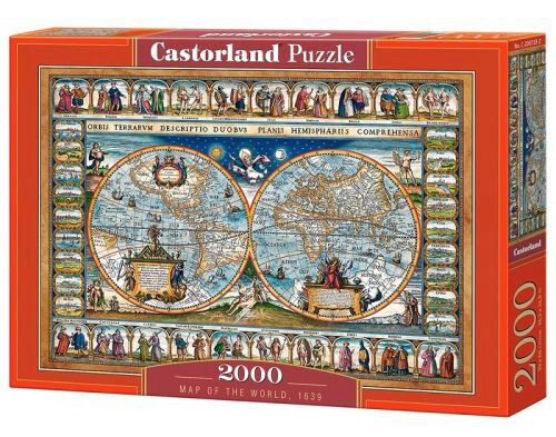 Castorland C-200733-2 Map of the world,1639,Puzzle 2000 Teile