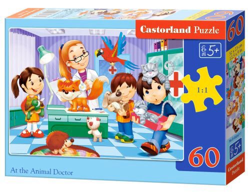 Castorland B-06847-1 At the Animal Doctor, Puzzle 60 Teile