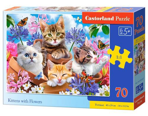 Castorland B-070107 Kittens with Flowers Puzzle 70 Teile