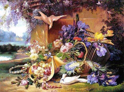 Castorland C-200276-2 Elegant Still Life with Flowers, Eugene Bidau. Puzzle 2000 Teile