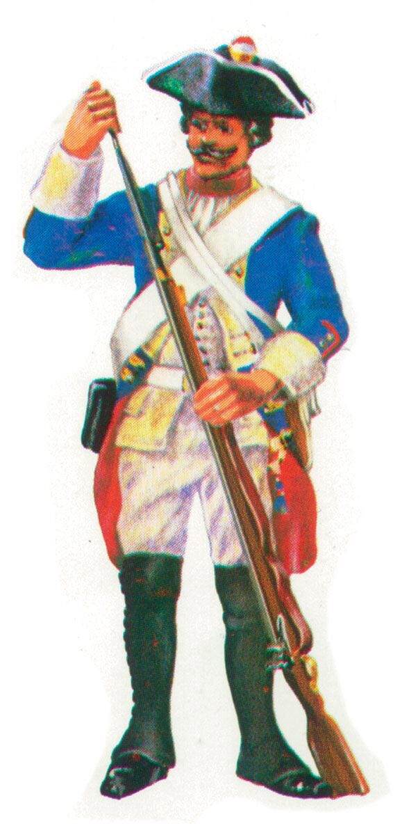 Prince August 409 Zinngiessform Musketier mit Ladestock und Gewehr Preussen 18. Jh.