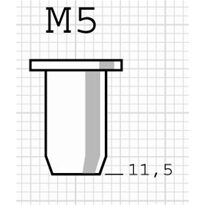 Novus 23856 Nietmutter M5, L: 11,5 mm Alu Klemmlänge: 1,0-2,0 mm