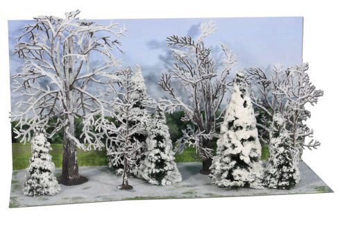 HEKI 2101 Winterwald, 10 Bäume und Tannen 7-14 cm