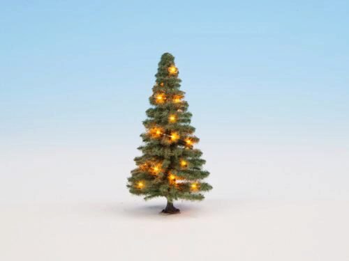Noch 22121 Beleuchteter Weihnachtsbaum grün, mit 20 LEDs, 8 cm hoch