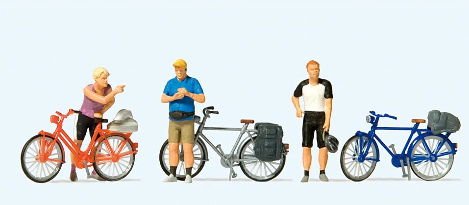 Preiser 10644 Stehende Radfahrer in sportlicher Kleidung (2)
