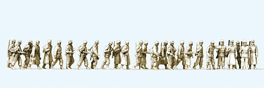Preiser 16609 Infanterie gehend, Winteruniform, DR, 26 Figuren